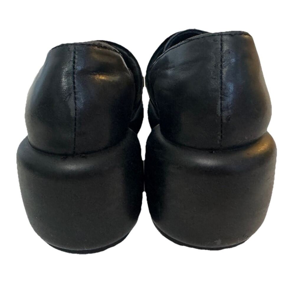 T.U.K. Anarchic Black Bubble Loafers Chunky Platform Slip On Shoes Sculpted Heel - Picture 6 of 9